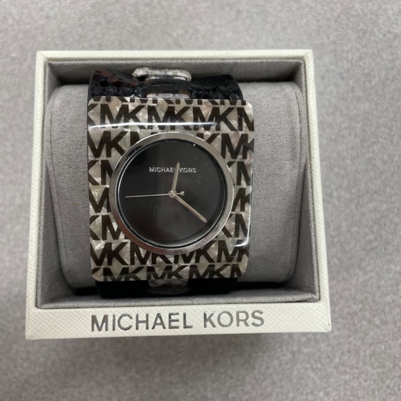 Michael Kors Snakeskin Embossed Leather Watch